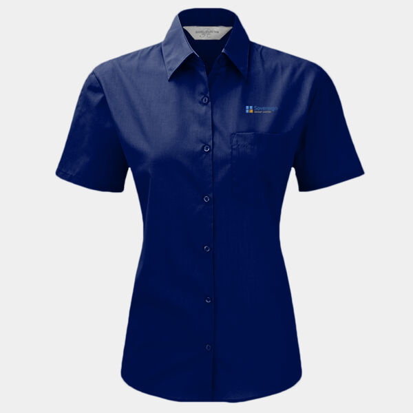 J935F - Womens Short Sleeve Poplin Shirt Thumbnail